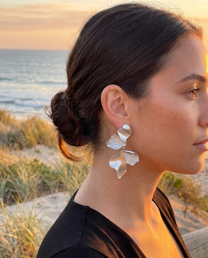 Flora – Brushed Petal Earrings