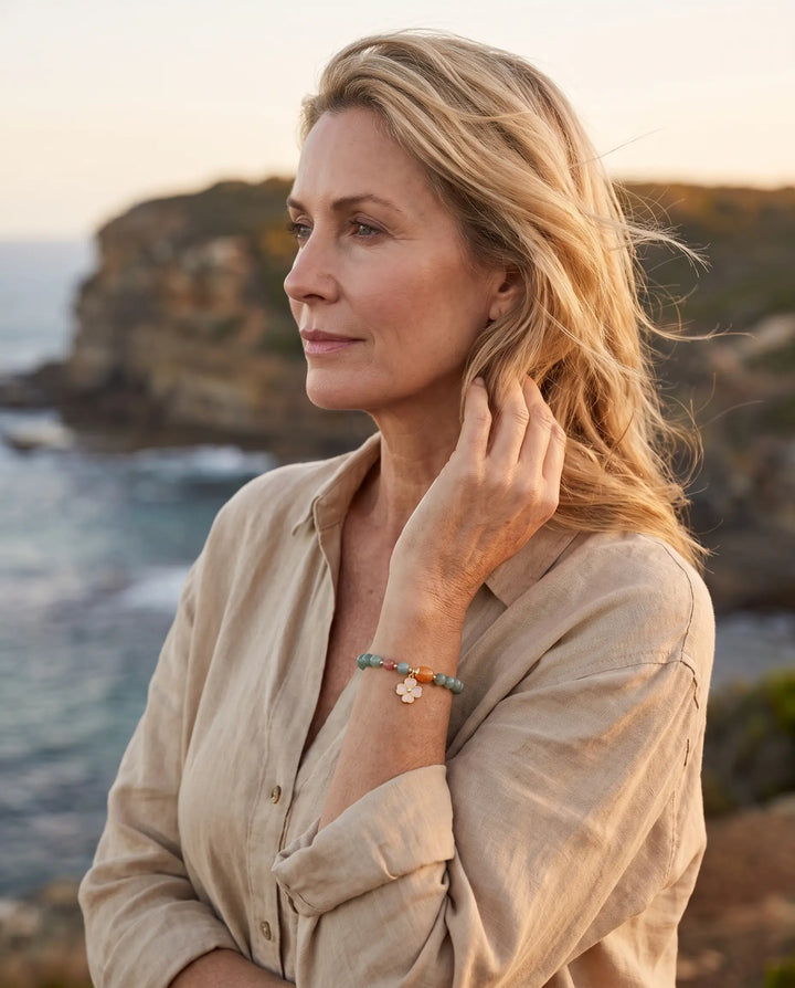 Rosalie – Floral Jade Bracelet