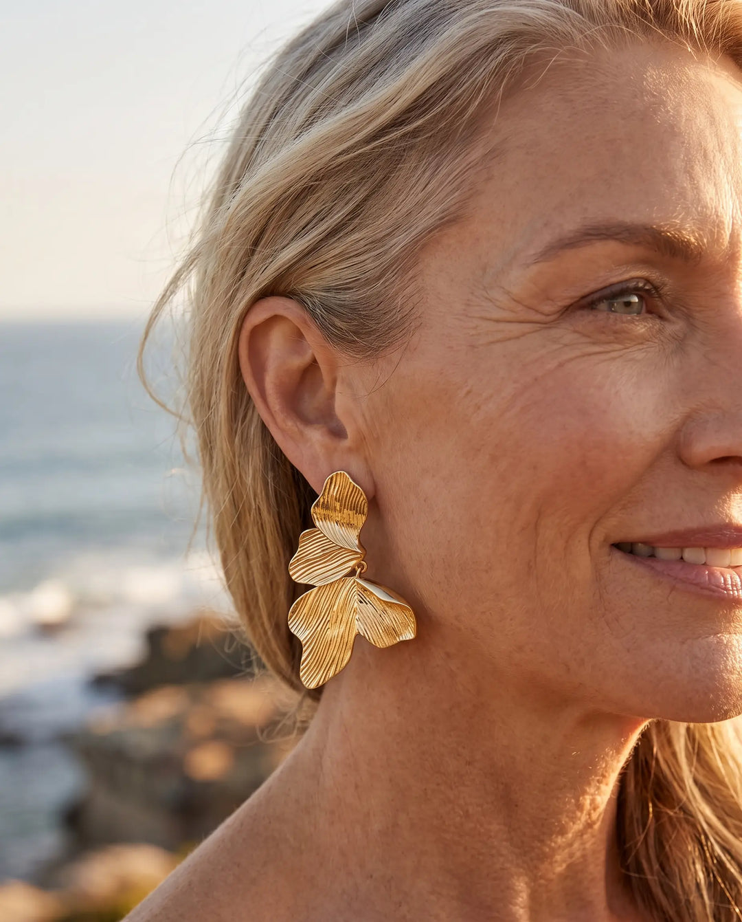 Flora – Brushed Petal Earrings