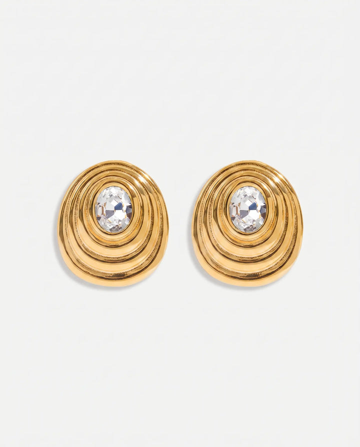 Freya – Geometric Oval Earrings