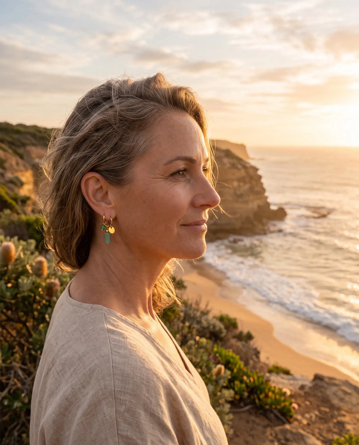 Marina – Natural Stone Pendant Earrings