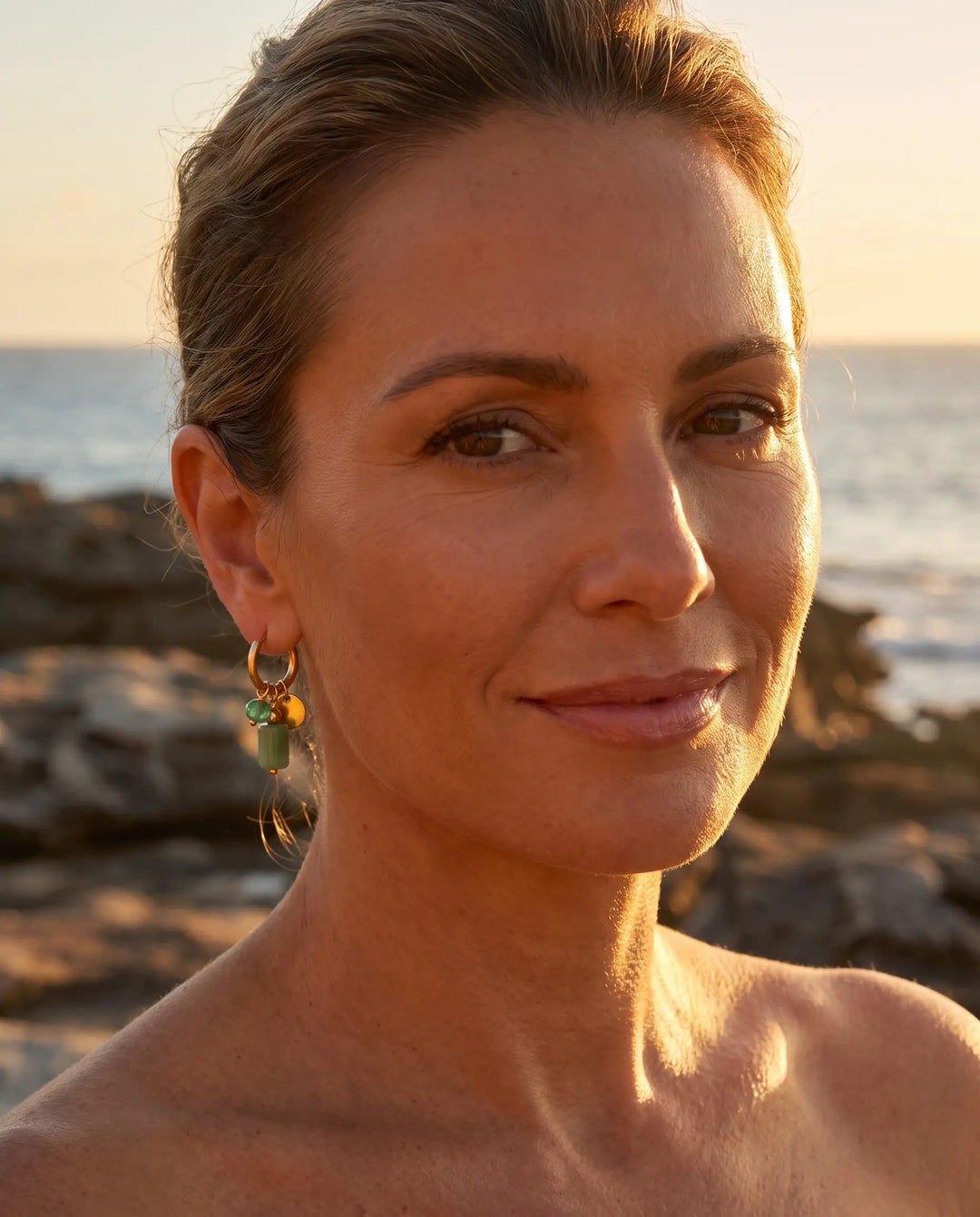 Marina – Natural Stone Pendant Earrings