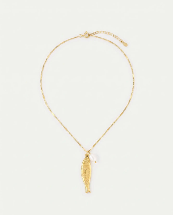 Lisette – Pearl Fish Pendant Necklace