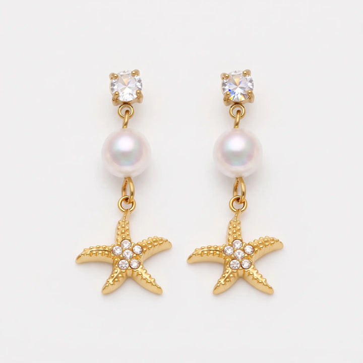 Yvette – Starfish Pearl Earrings