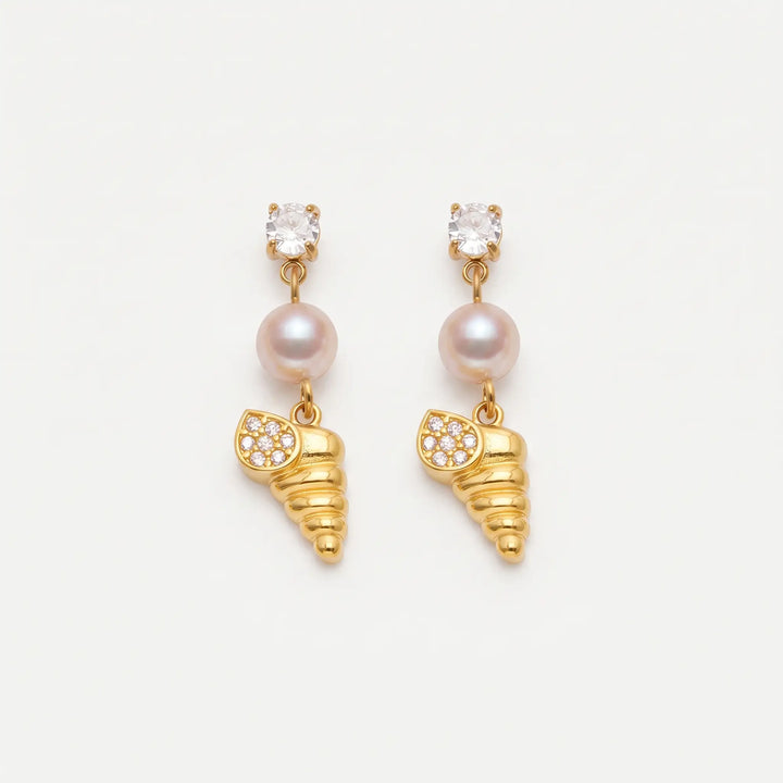 Vivienne – Seashell Pearl Earrings
