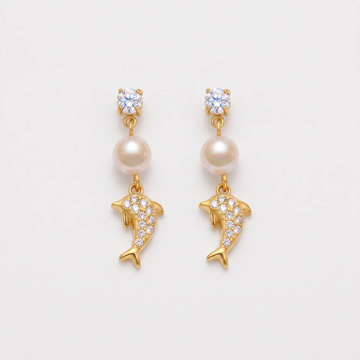 Valerie – Dolphin Pearl Earrings
