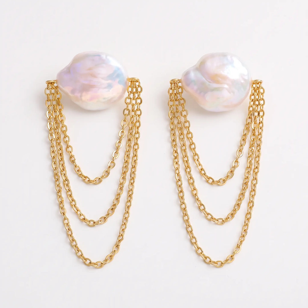 Nina – Geometric Tassel Earrings