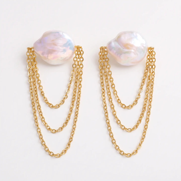 Nina – Geometric Tassel Earrings