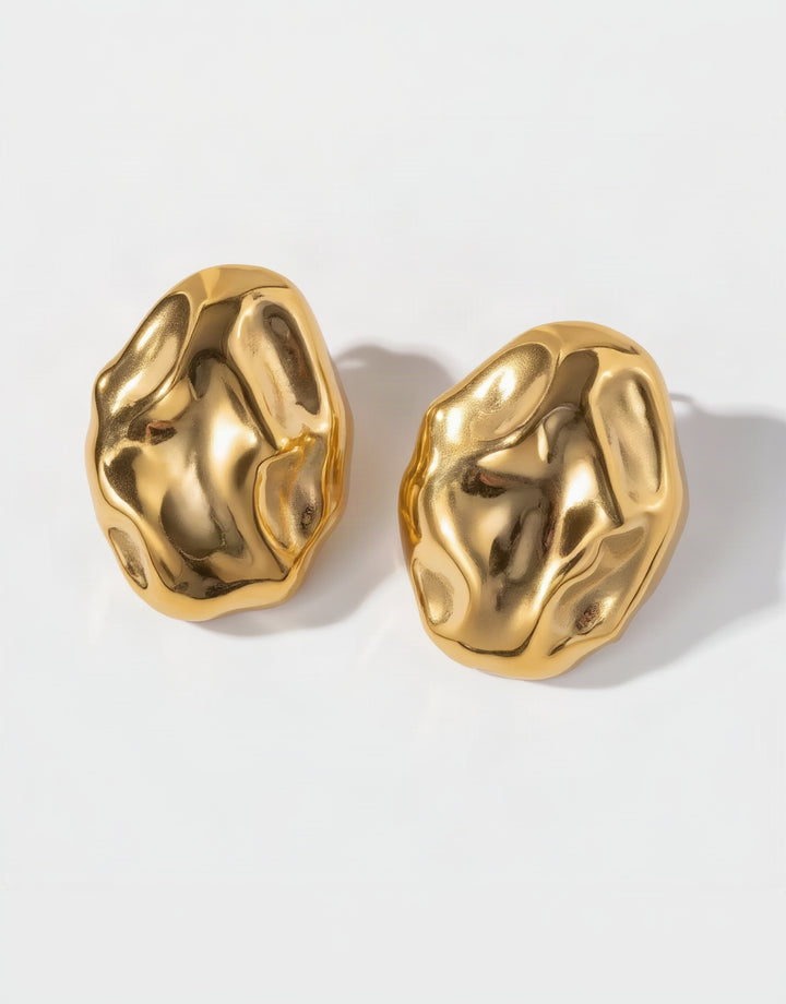 Brigitte - Hammered Stud Earrings