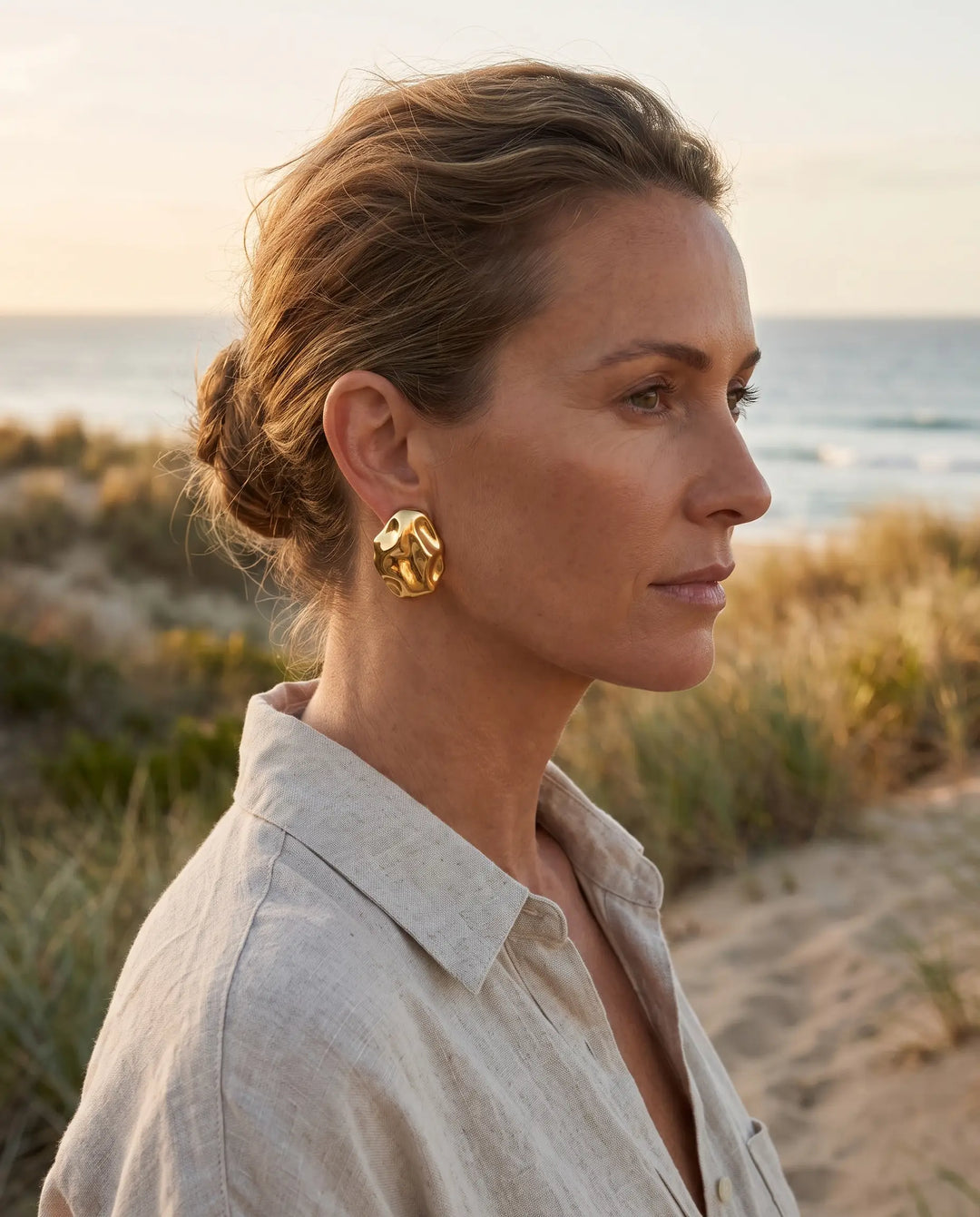 Brigitte - Hammered Stud Earrings