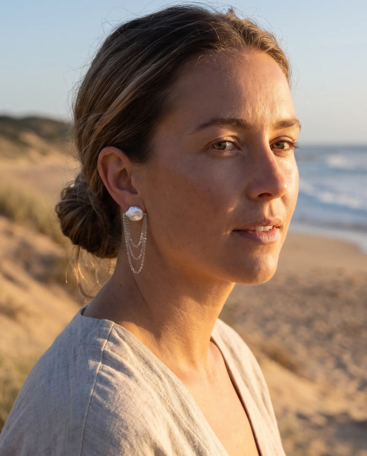 Nina – Geometric Tassel Earrings