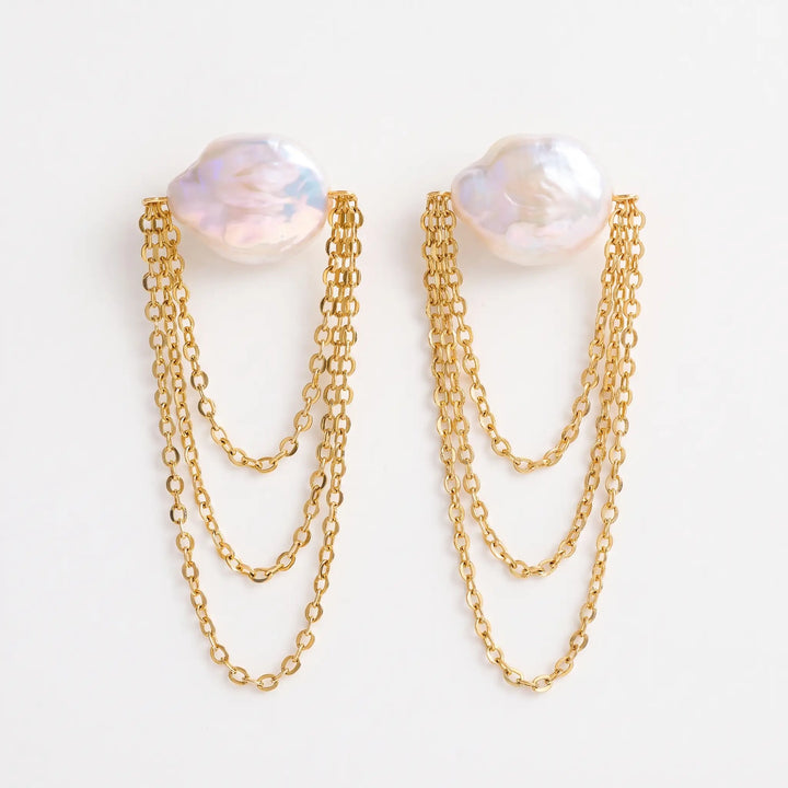 Nina – Geometric Tassel Earrings
